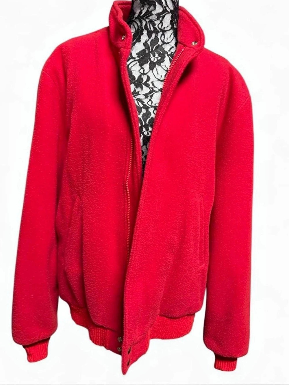 Vintage Woolrich 100% Wool Bomber Jacket Men’s M Red Plaid Lined USA Made